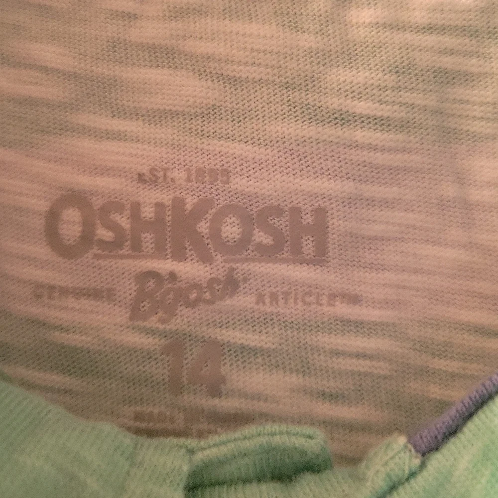 Osh kosh green striped polo 14